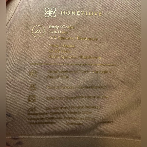 Honeylove Sculptwire Mesh Support Bra Black Tan 2X Shapewear Wireless Plus Size - Picture 7 of 10